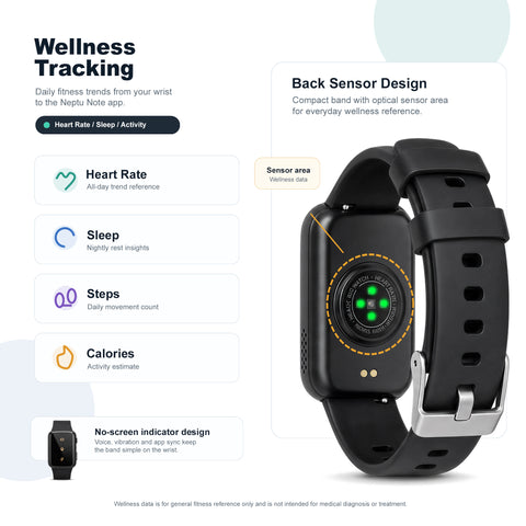 Smart AI Wristband Voice Recorder, No-Screen Bluetooth 5.3 AI Bracelet with ENC Noise Reduction, Meeting Notes, Heart Rate Monitor & Step Tracker