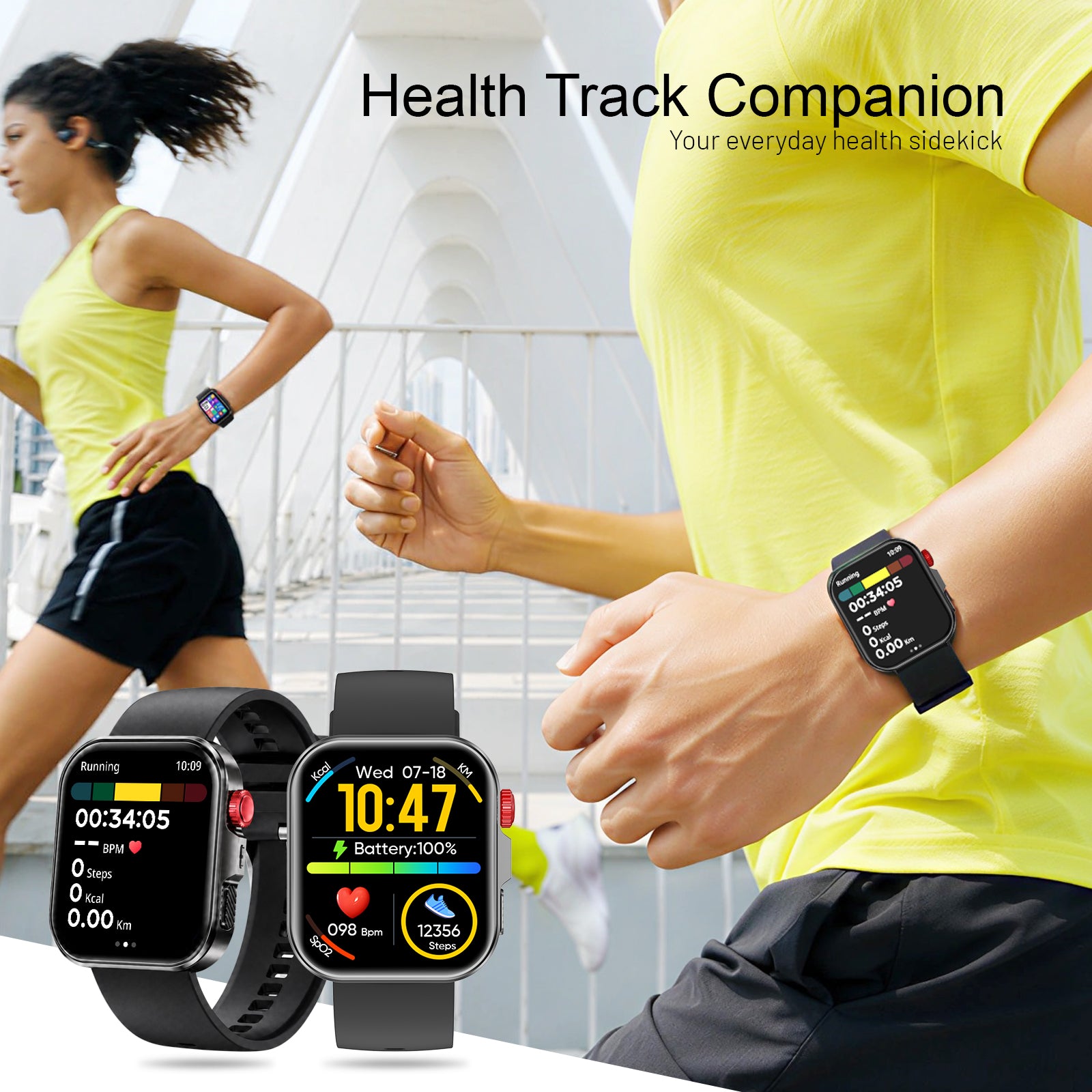 VERVOS LC80 Smart Watch for Men Women, 1.83" HD Touch Screen Fitness Tracker with Bluetooth Call, Heart Rate Sleep Blood Oxygen Monitor, 100+ Sport Modes, IP68 Waterproof Watch for Android iOS
