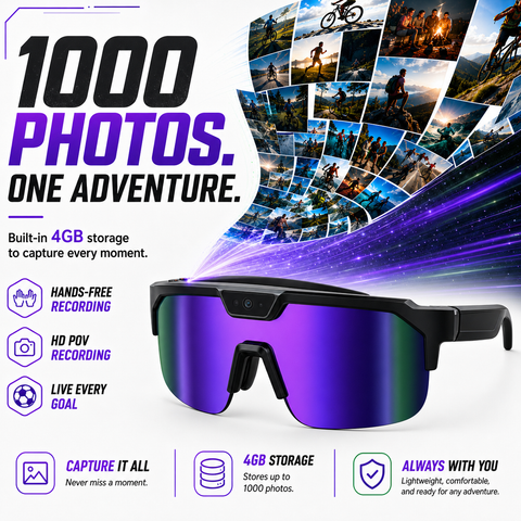 AI Smart Glasses with Camera 4K, Video Recording Glasses with EIS & OIS Stabilization,Polarized Sunglasses,ChatGPT Voice Assistant, 139-Lang Translation,Open Ear Earbuds for Cycling/Skiing/Baseball