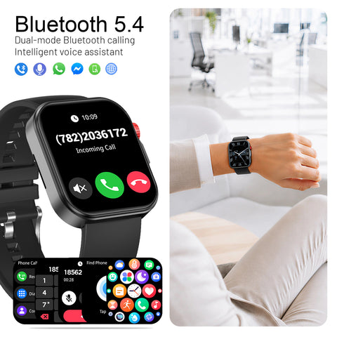 VERVOS LC80 Smart Watch for Men Women, 1.83" HD Touch Screen Fitness Tracker with Bluetooth Call, Heart Rate Sleep Blood Oxygen Monitor, 100+ Sport Modes, IP68 Waterproof Watch for Android iOS